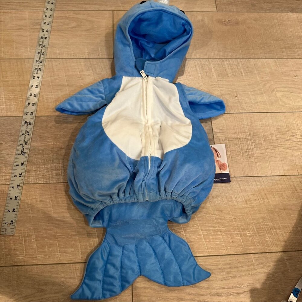 THE HUMANE SOCIETY BLUE 3-6 MONTH HALLOWEEN COSTUME BLUE MARWHAL UNICORN OF THE